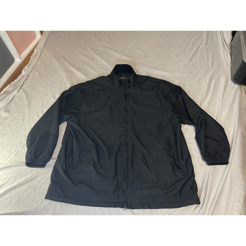 Greg Norman Golf Windbreaker Jacket Mens 3XL Black Full Zip Lined Microfiber